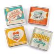Glass magnets 'Summer'  with summer motifs, set of 4