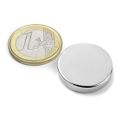 S-25-05-N Disc magnet Ø 25 mm, height 5 mm, holds approx. 8,3 kg, neodymium, N42, nickel-plated