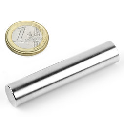 S-12-60-N, Rod magnet Ø 12 mm, height 60 mm, neodymium, N38, nickel-plated