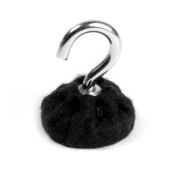 M-HOOK-32/black, Magnetic hook set with scratch protection, base covered with felt, black