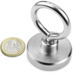 OTN-40, Pot magnet with eyelet Ø 40 mm, thread M6