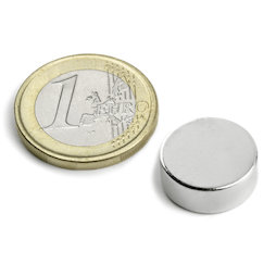 S-15-05-N, Disc magnet Ø 15 mm, height 5 mm, neodymium, N42, nickel-plated