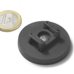 CMN-43, rubberised pot magnet, for cable mounting, Ø 43 mm