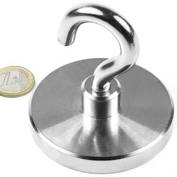 FTN-75, Hook magnet Ø 75 mm, thread M10, strength approx. 130 kg
