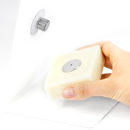 M-SOAP-1, Soap holder magnetic, with a suction cup and stainless steel disc, to attach in the sink