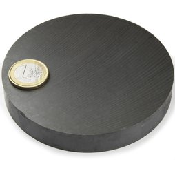 FE-S-100-15, Disc magnet Ø 100 mm, height 15 mm, ferrite, Y35, no coating